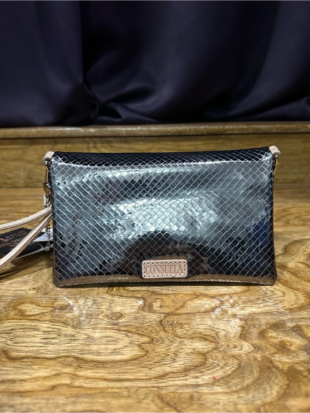 New Consuela Kyle Uptown crossbody metallic mirror like bag. Never used.
